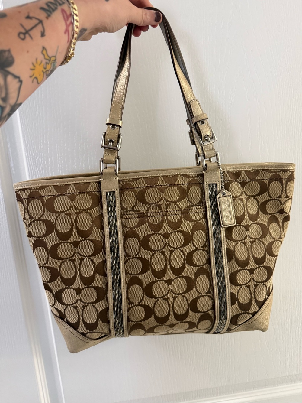 Coach Beaded Stripe Tote